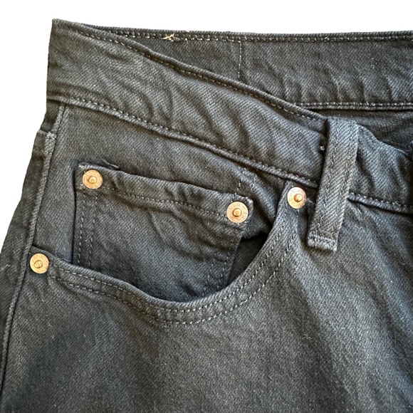 Levi’s 501 Black Denim Jeans Raw Hem Sz 27 - Picture 4 of 14